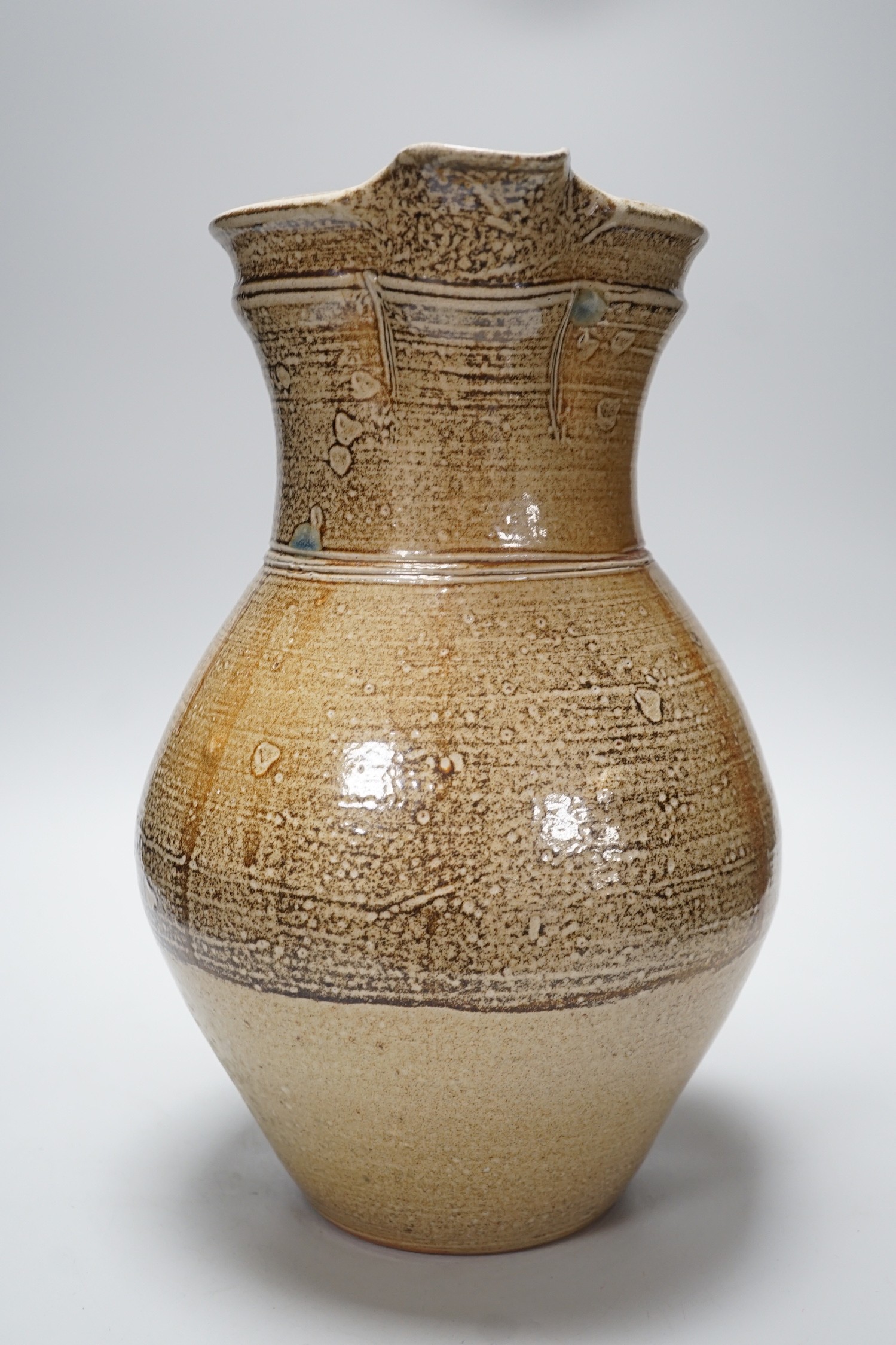A large Michael Casson studio pottery jug, 35cms high